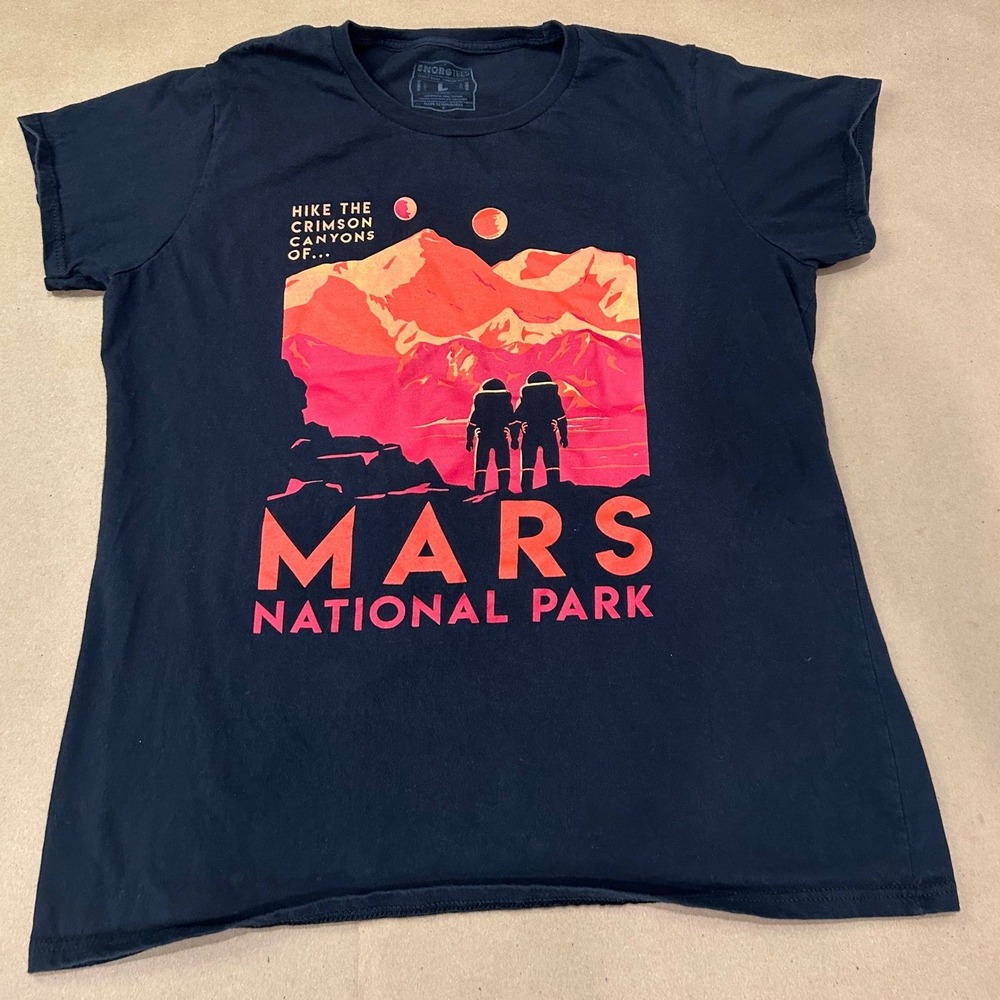 Snorg Tees Mars Black National Park T Shirt Womens Large